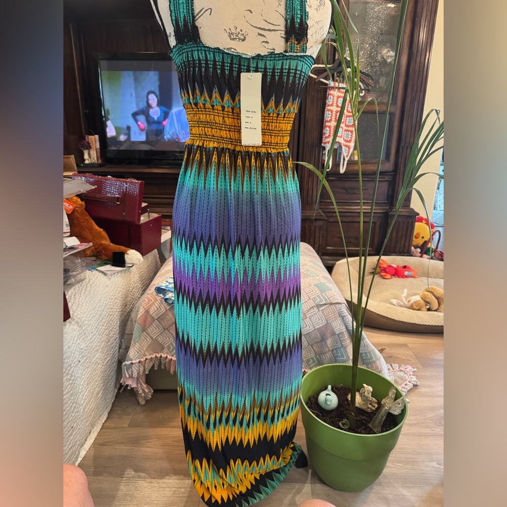 Just Funky small nwt! Multicolor Maxi Dress #9
